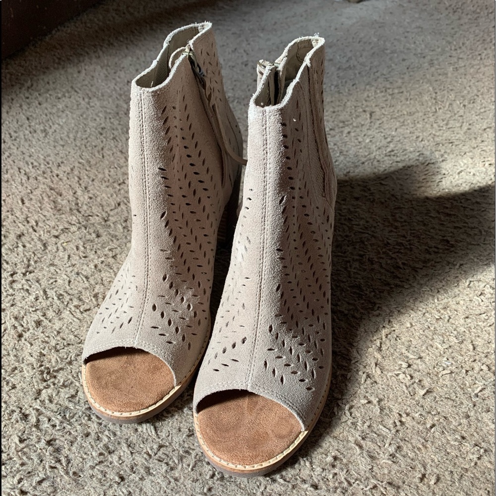 TOMS peep toe heels
